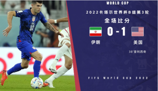 世界杯-普利西奇破门+伤退德斯特助攻美国1-0伊朗小组第二出线（今日编订）